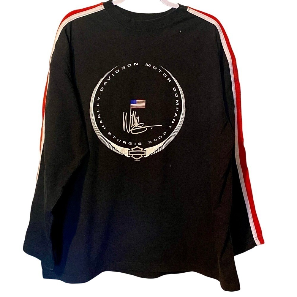 Harley Davidson Motorcycles Black Sturgis 2002 Long sleeve Crew Neck Shirt